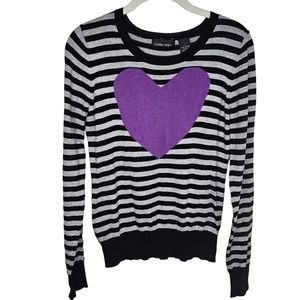 Sweater Project Stripes Purple Heart Large Girls Kids
